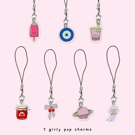 Girly pop charms- Jumbo pack of 7